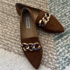 Steve Madden Brown Flats with Gold Accent
